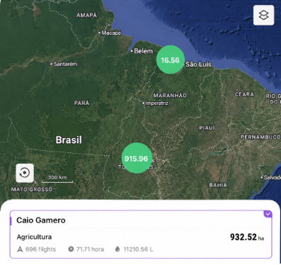 Título: Dessecação Agrícola em Área Acidentada  Equipamento: DJI Agras T25P  Hectares: 915 ha (Ultimo Trabalho 2026)